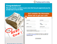 Tablet Screenshot of paydayloaneveryday.com